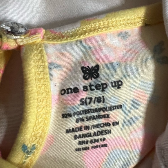 NWT-One Step Up, Little Girls 2 Piece Romper and Denim Vest, Size 7/8 - Picture 3 of 8